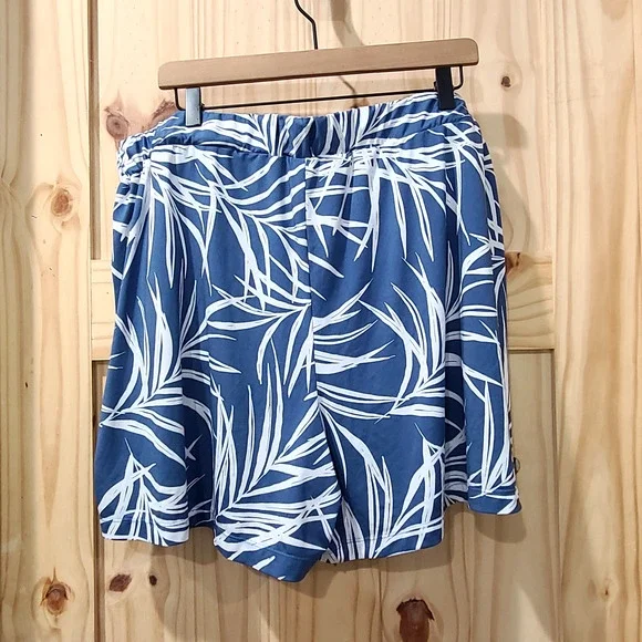 Robert Louis Blue Tropical Tie Waist Flowy Shorts Beach Boho Vacation Size 3X - Picture 3 of 8